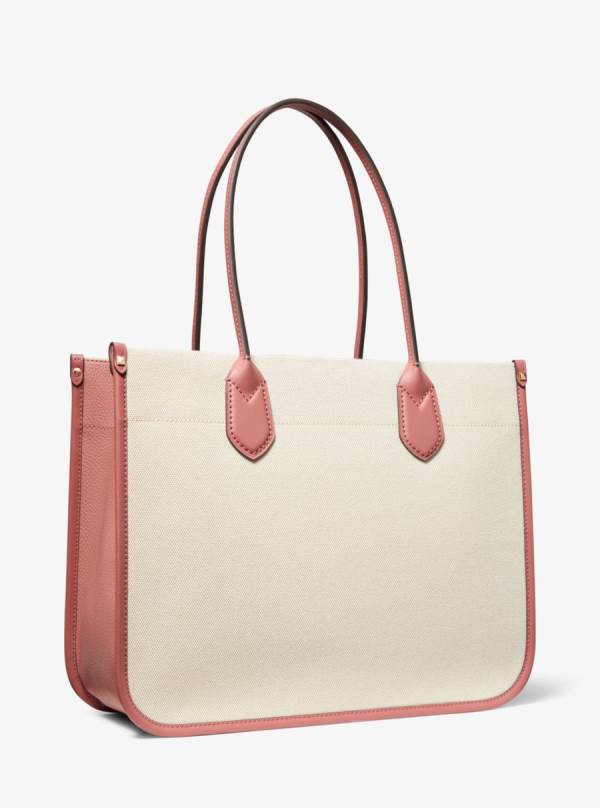 Damske Prenosná Taška Michael Kors Heidi Large Stripe Canvas Ruzove Viacfarebný - Kabelky Michael Kors Vypredaj | KTALY-4108